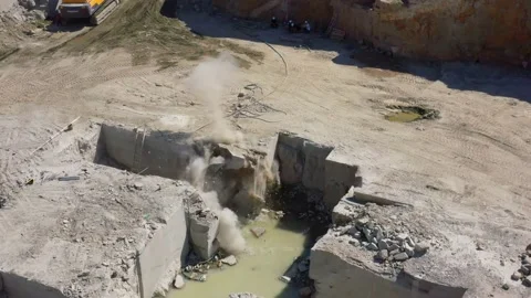 Explosion at the marble quarry Stock Footage 239103606