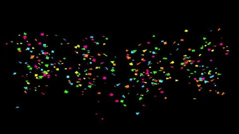 Explosion of multi-colored confetti. Confetti, tinsel on a black background Illustrazione stock