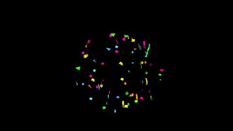 Explosion of multi-colored confetti. Confetti, tinsel on a black background Stock Photos