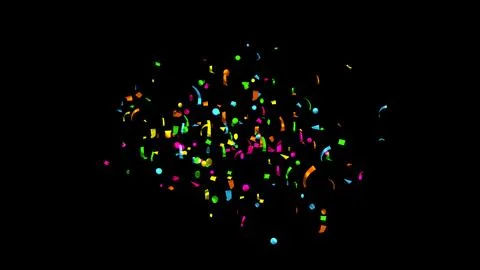 Explosion of multi-colored confetti. Confetti, tinsel on a black background Stock Photos