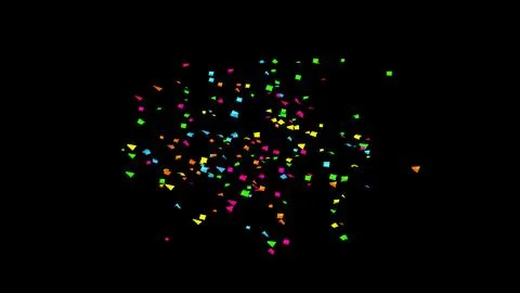 Explosion of multi-colored confetti. Confetti, tinsel on a black background Stock Photos