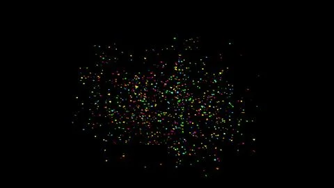 Explosion of multi-colored confetti. Confetti, tinsel on a black background Stock Photos