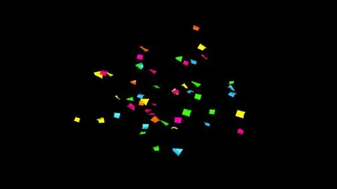 Explosion of multi-colored confetti. Confetti, tinsel on a black background Stock Photos