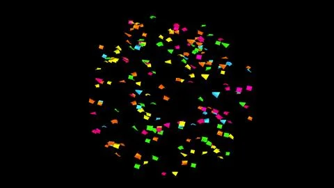 Explosion of multi-colored confetti. Confetti, tinsel on a black background Stock Photos