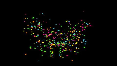 Explosion of multi-colored confetti. Confetti, tinsel on a black background Stock Photos