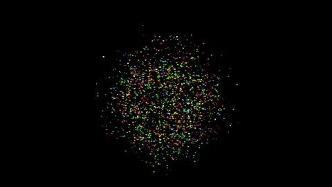 Explosion of multi-colored confetti. Confetti, tinsel on a black background Stock Photos
