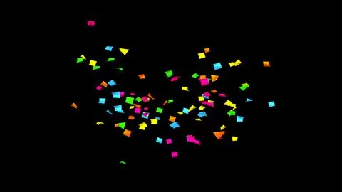 Explosion of multi-colored confetti. Confetti, tinsel on a black background Foto stock