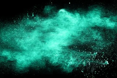 The explosion of multi colored powder. Stock Photos