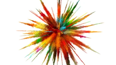 Explosion of Multicolored Particles on a White Background Video stock 130853546