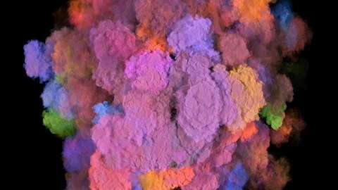 Explosion of multicolored smoke Stock Illustration