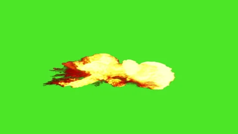 Explosion muzzle flash, Green Screen Chromakey 4K Stock Footage 319073098
