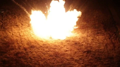 Explosion at night 4  Video stock 78009042