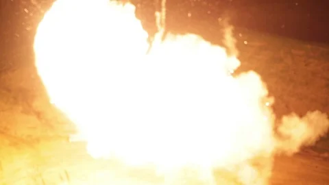 Explosion at night  Video stock 78009060