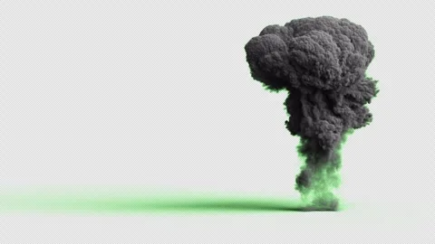 Explosion of a nuclear bomb. Huge blast on alpha Video stock 304288842