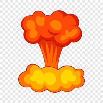 Explosion of nuclear bomb icon, cartoon style 스톡 일러스트