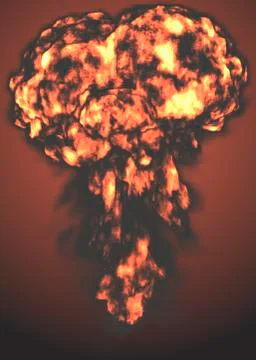 Explosion nuclear bomb in ocean. 3D rendering Illustrazione stock