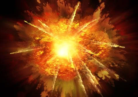 Explosion nuclear bomb in ocean Stock Photos