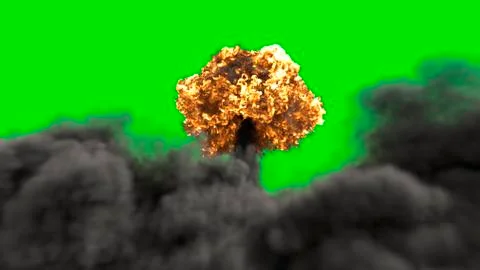 The explosion of a nuclear bomb. Realistic Atomic bomb explosion with fire Stock Illustration