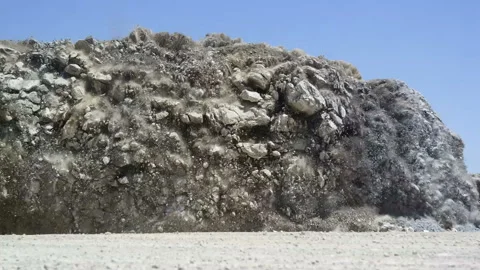 Explosion at open mine Stock Footage 151786054