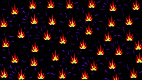 Explosion outbreaks on a black background, animation. Stock Footage 236709966