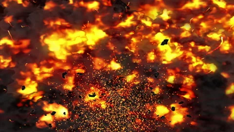 Explosion particle effect smoke animation Stock Footage 146157690