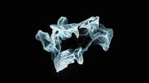 Explosion of particles animation slowly fading over black background in 4k UHD. Stock Footage 146029032