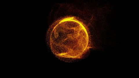 Explosion with particles around sphere Stock Footage 105757976