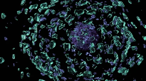 Explosion of particles, VJ loop Stock Footage 64574463