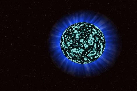 Explosion on the planet the bright explosion on the unknown planet Copyrig... Stock-Fotos