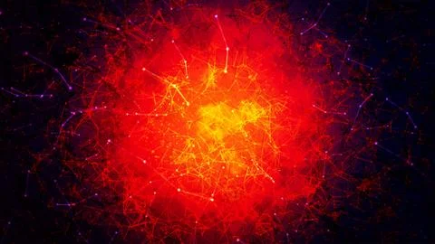 Explosion plexus abstract background. Futuristic particles and fractal elemen Stock-Fotos
