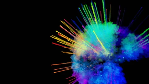 explosion of powder isolated on black ba... | Stock Video | Pond5