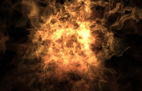 Explosion. powerful explosion, featuring bright orange flames and thick smoke Stock Photos