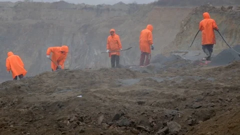 Explosion preparatory work Stock Footage 124911880