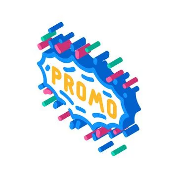 Explosion promo isometric icon vector illustration 스톡 일러스트