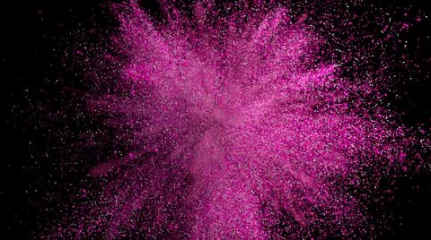Explosion of purple powder in delayed action with millions of particles and s Stock Illustration