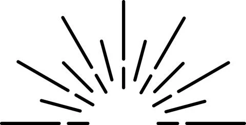 Explosion rays stamp in vintage decorative line style Stock Illustration