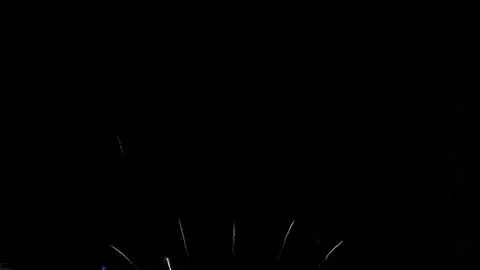 Explosion of real fireworks with 4k resolution on dark background Stock Footage 145276522