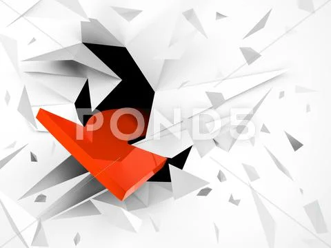 Explosion with red arrow Stock Illustration