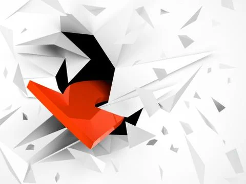 Explosion with red arrow Stock Illustration