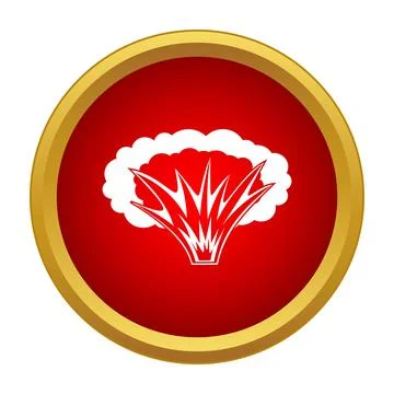 Explosion red icon representing danger and destruction concept 스톡 일러스트