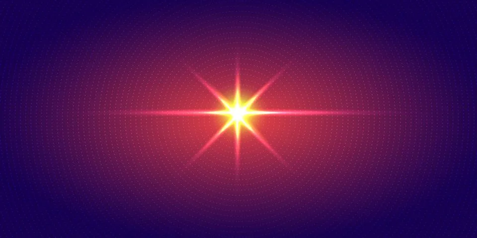 Explosion of red light radial dots pattern halftone on dark blue gradient bac Stock Illustration