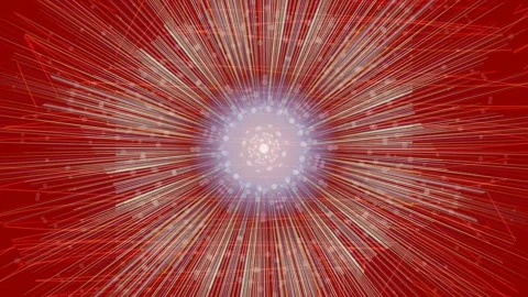 Explosion of red light rays from center, abstract energy burst, speed motion con Vidéo 330928884