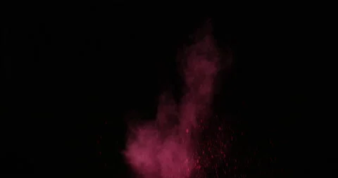 Explosion Of A Red Powder Stock Footage 206065934