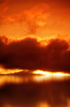 Explosion in the Red Sky Stock Photos