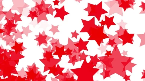 Explosion of red stars on a white background, fly apart Stock Footage 116186130