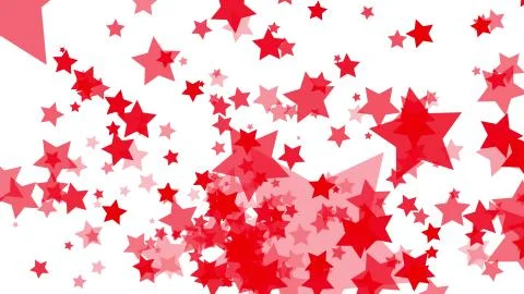 Explosion of red stars on a white background, fly apart Stock Illustration