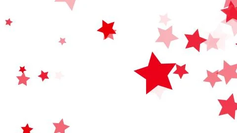 Explosion of red stars on a white background, fly apart Stock Illustration