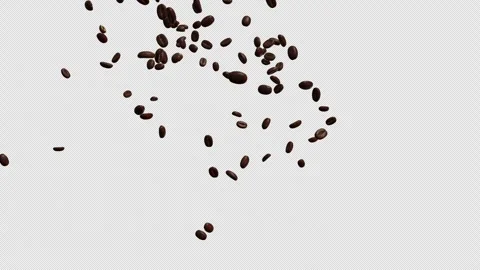Explosion of Roasted Coffee Beans with alpha channel Video stock 341960090
