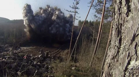 Explosion of rock. Stock Footage 56261118