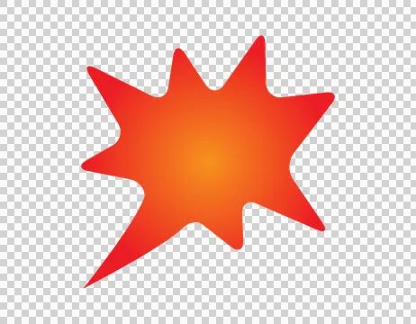 Explosion shape icon with red and orange gradient Stock Illustration